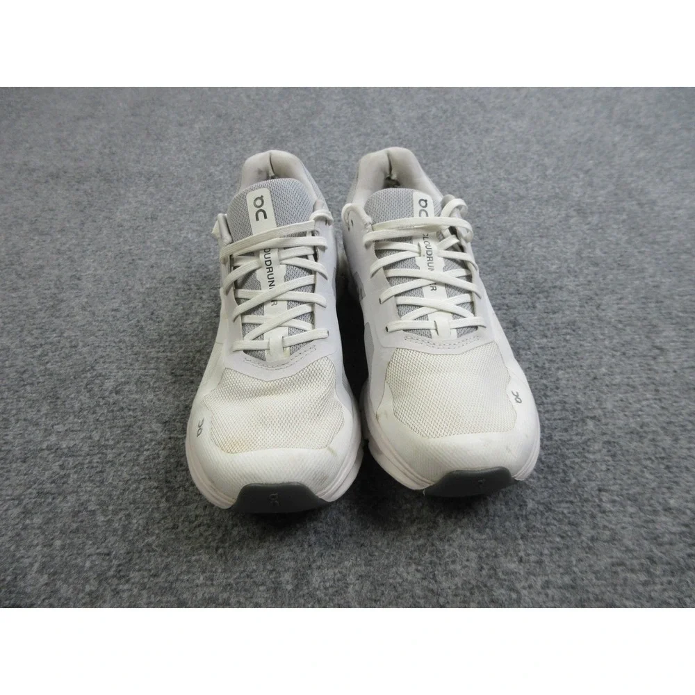 On Cloudrunner Shoes Womens 9.5 White Gray CloudTec Swiss Engineering Running
